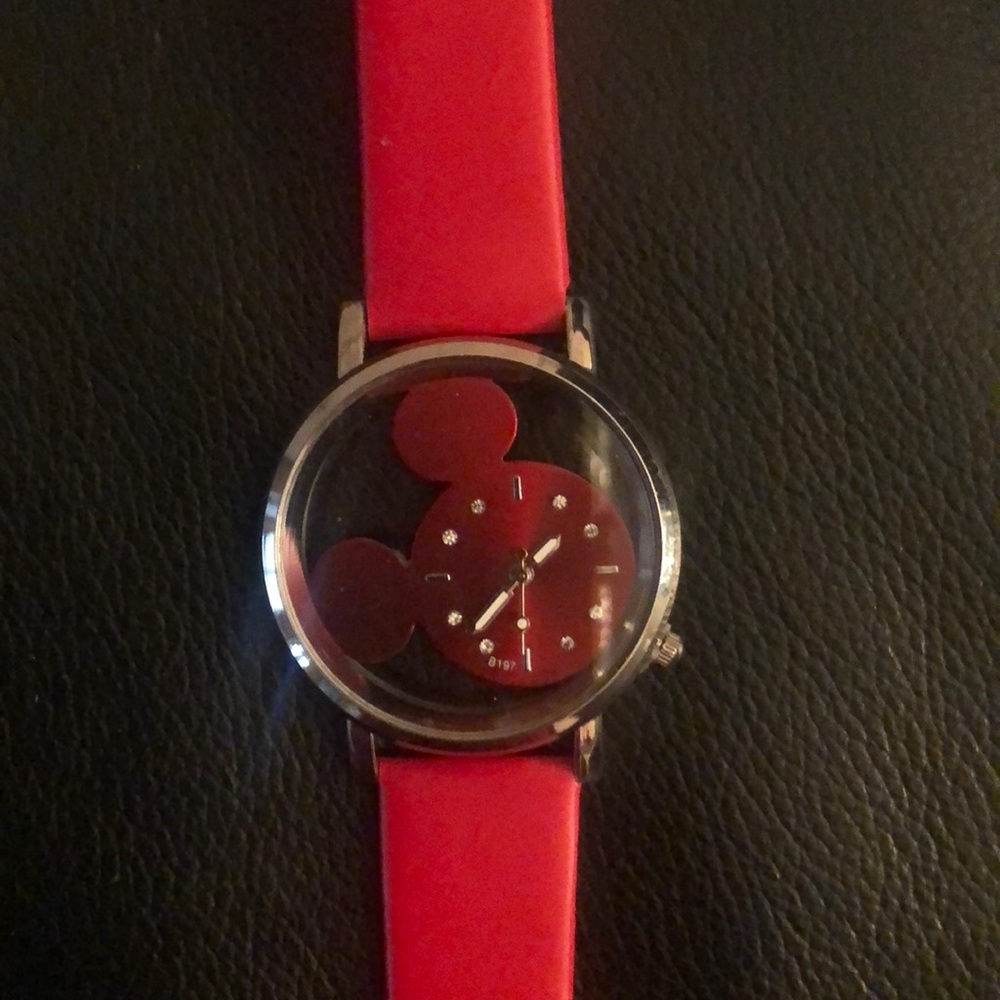Adult Mickey Mouse Watch. Red Adjustable Band.